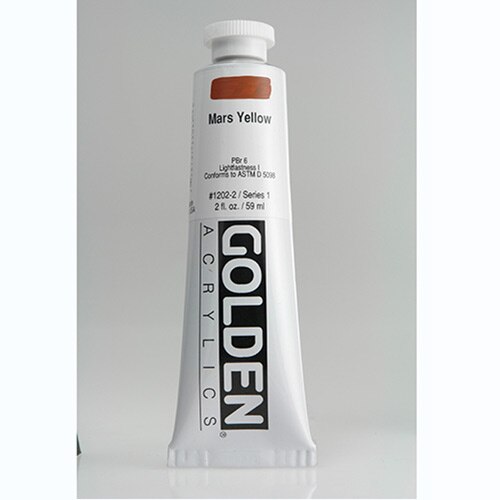 Golden, Heavy Body, Acrylic, Paint, 2oz, Mars Yellow